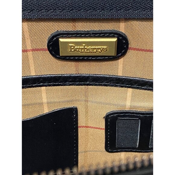 Vintage Burberry Nova Check Shadow Horse Clutch Wristlet Bag